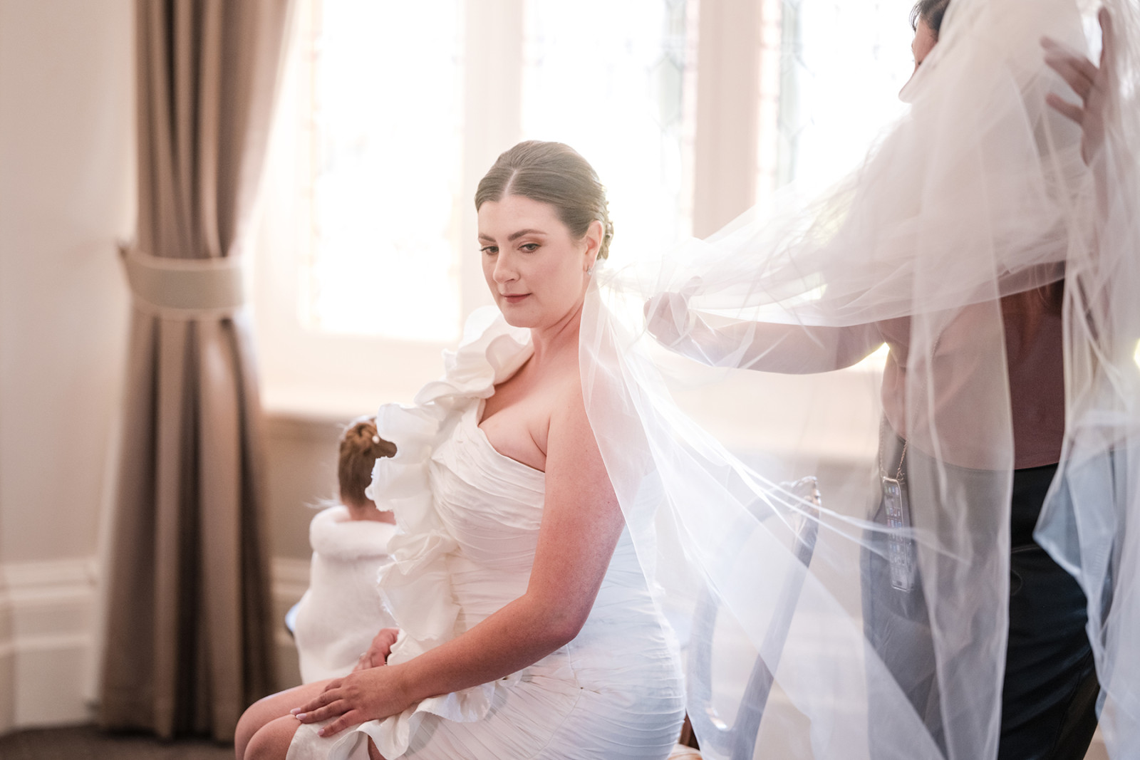 Bride getting ready at Partridge House