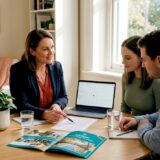 Couple and manager review venue contract
