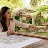 Wedding planner reviewing venue amenities model