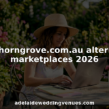 Woman browsing wedding venue marketplaces on laptop
