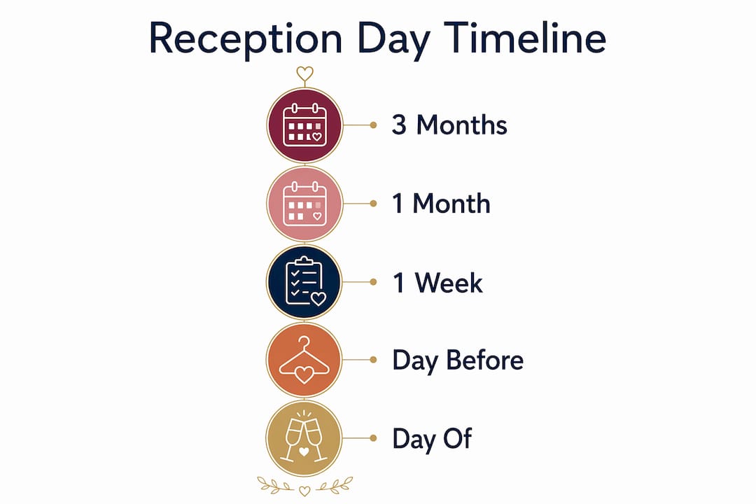 Planning a dry wedding reception in Adelaide: your guide 2 Infographic showing dry wedding reception checklist timeline