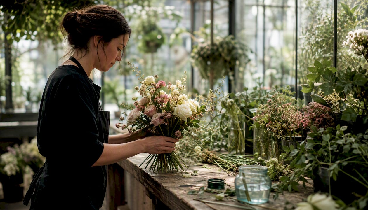 Vendor partnerships in weddings: a complete guide 1 Florist hands arranging wedding bouquet