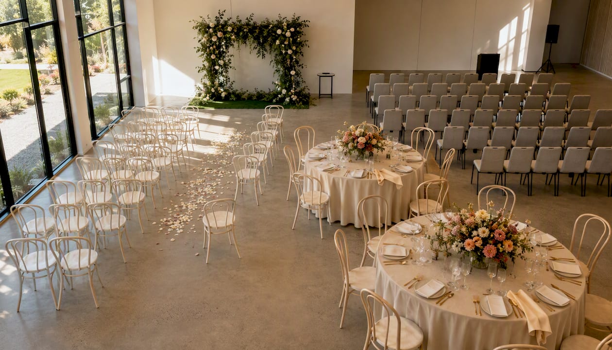 Venue styling workflow: your three-phase shoot guide 1 Three styled configurations in wedding venue