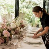 Wedding venue table set up for all-inclusive event