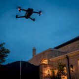 Drone hovering above an Adelaide wedding venue